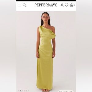Peppermayo One-Shoulder Lime Dress